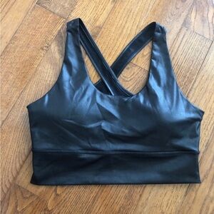 Sports bra with leather look  L - EUC